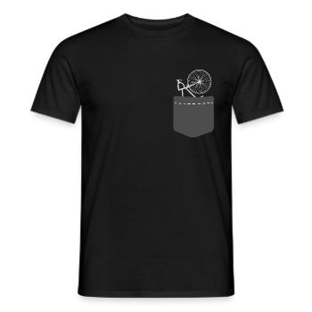 Bicycle in chest pocket - Men's T-Shirt - black - Front - AI Model Male 178 light (178cm)