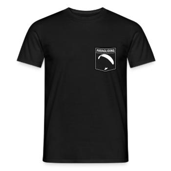Parapente poche poitrine - T-shirt homme - noir - Devant - AI Model Male 178 light (178cm)