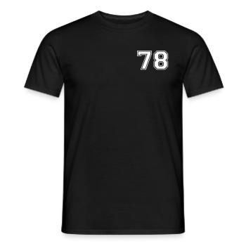 78 - Men's T-Shirt - black - Front - AI Model Male 178 light (178cm)