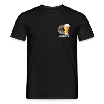 Lecker Bierchen X Sad Hamster Meme Bier Weizenbier - Männer T-Shirt - Schwarz - Vorne - AI Model Male 178 light (178cm)