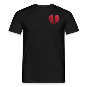 Gebrochenes rotes Herz Love anti Valentinstag - Männer T-Shirt - Schwarz - Vorne - AI Model Male 178 light (178cm)