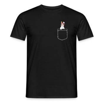 Breast Pocket Rabbit Cool Pet Gift - Men's T-Shirt - black - Front - AI Model Male 178 light (178cm)