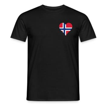 La Norvège, cœur - T-shirt homme - noir - Devant - AI Model Male 178 light (178cm)