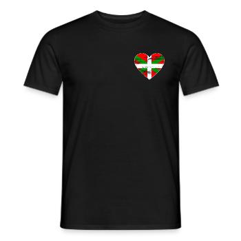 Baskische Flagge Herz used - Männer T-Shirt - Schwarz - Vorne - AI Model Male 178 light (178cm)
