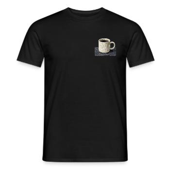 Embroidered mug filter coffee slow coffee (printed) - Men's T-Shirt - black - Front - AI Model Male 178 light (178cm)