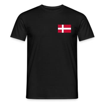 Denmark Flag - Men's T-Shirt - black - Front - AI Model Male 178 light (178cm)