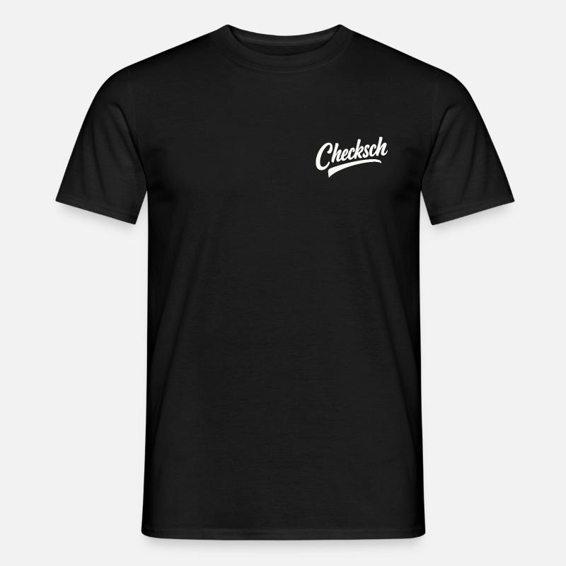 Checksch Retro Script - Männer T-Shirt - Schwarz