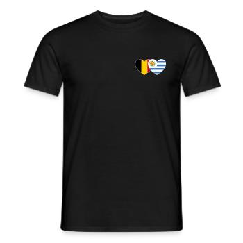 Belgien Uruguay Flagge Herz - Männer T-Shirt - Schwarz - Vorne - AI Model Male 178 light (178cm)