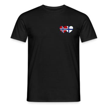 Norvège Finlande Flag Coeur - T-shirt homme - noir - Devant - AI Model Male 178 light (178cm)