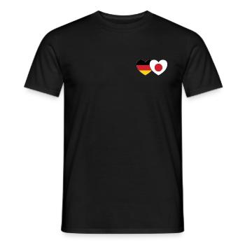 Deutschland Japan Flagge Herz - Männer T-Shirt - Schwarz - Vorne - AI Model Male 178 light (178cm)