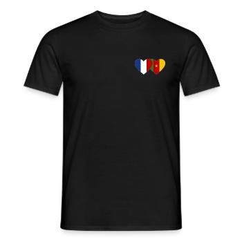 Frankreich Kamerun Flagge Herz - Männer T-Shirt - Schwarz - Vorne - AI Model Male 178 light (178cm)