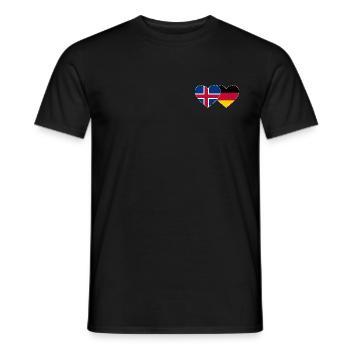 Islande Allemagne Flag Coeur - T-shirt homme - noir - Devant - AI Model Male 178 light (178cm)
