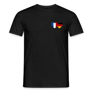 Frankreich Deutschland Flagge Herz - Männer T-Shirt - Schwarz - Vorne - AI Model Male 178 light (178cm)
