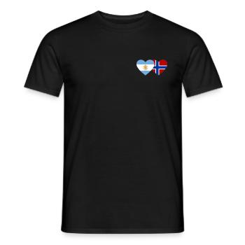 Argentine Norvège Drapeau Coeur - T-shirt homme - noir - Devant - AI Model Male 178 light (178cm)