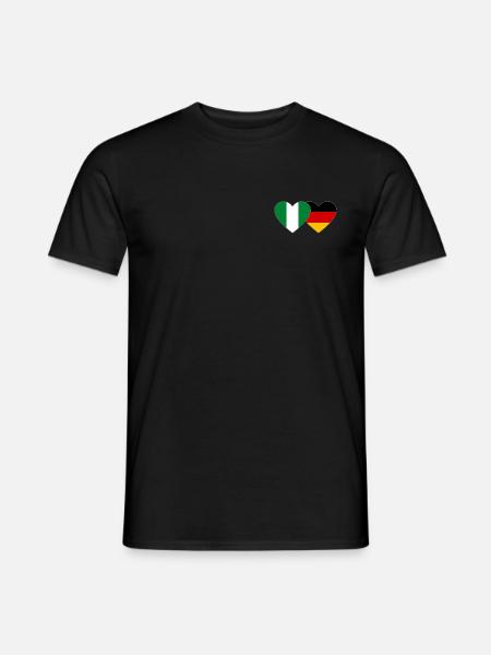 Nigeria Deutschland Flagge Herz - Männer T-Shirt - Schwarz