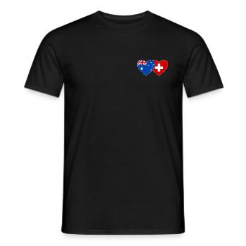 Australien Schweiz Flagge Herz Flagge - Männer T-Shirt - Schwarz - Vorne - AI Model Male 178 light (178cm)