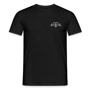 Cœur + Vin Rosé – Passion Rosé - T-shirt homme - noir - Devant - AI Model Male 178 light (178cm)