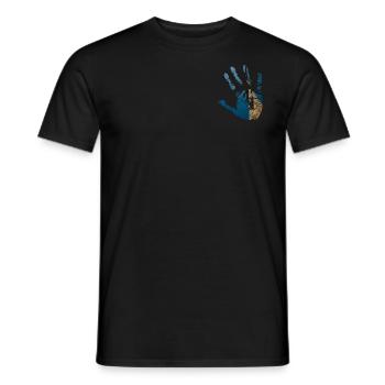 Empreinte de main avec motif de paume - T-shirt homme - noir - Devant - AI Model Male 178 light (178cm)