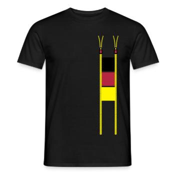 Double Zipper Deutschland - Männer T-Shirt - Schwarz - Vorne - AI Model Male 178 light (178cm)