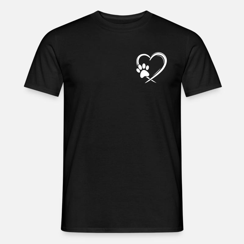 Herz Pfote - Männer T-Shirt - Schwarz