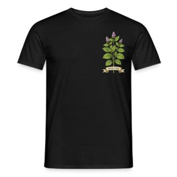 Mentha piperita | Frischer Atem der Natur - Männer T-Shirt - Schwarz - Vorne - AI Model Male 178 light (178cm)