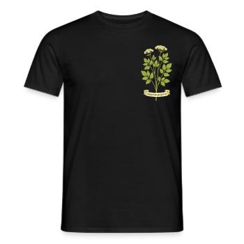Achillea millefolium | Sanfte Stärke der Wiese - Männer T-Shirt - Schwarz - Vorne - AI Model Male 178 light (178cm)