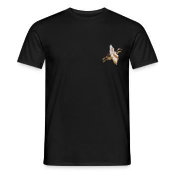 Kranich - Männer T-Shirt - Schwarz - Vorne - AI Model Male 178 light (178cm)