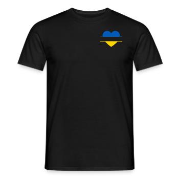 Ukraine Heart - Men's T-Shirt - black - Front - AI Model Male 178 light (178cm)