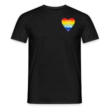 Be You Herz-Regenbogen - Männer T-Shirt - Schwarz - Vorne - AI Model Male 178 light (178cm)