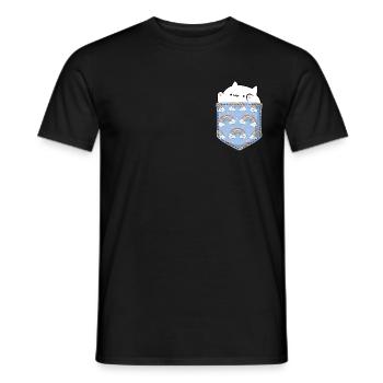 Bongo Cat Süße Katze Tasche - Männer T-Shirt - Schwarz - Vorne - AI Model Male 178 light (178cm)