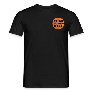 Achtung Freilaufender Rentner - Lustiger Rentner - Männer T-Shirt - Schwarz - Vorne - AI Model Male 178 light (178cm)