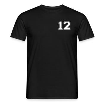 12 - Men's T-Shirt - black - Front - AI Model Male 178 light (178cm)