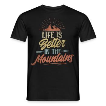 Life Is Better In The Mountains - Men's T-Shirt - black - Front - AI Model Male 178 light (178cm)