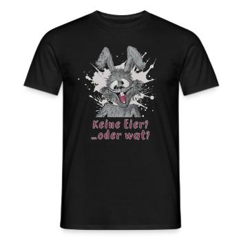 Keine Eier?….oder wat? Osterhase statement - Männer T-Shirt - Schwarz - Vorne - AI Model Male 178 light (178cm)