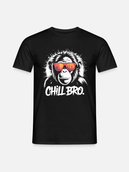 Chill Bro Cooler Affe mit Sonnenbrille Geschenk - Männer T-Shirt - Schwarz