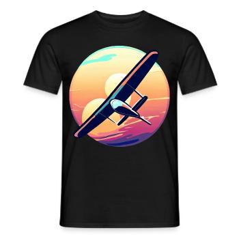Glider at sunset design - Men's T-Shirt - black - Front - AI Model Male 178 light (178cm)