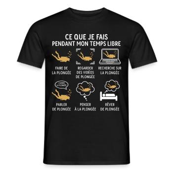 faire de la plongée - T-shirt homme - noir - Devant - AI Model Male 178 light (178cm)