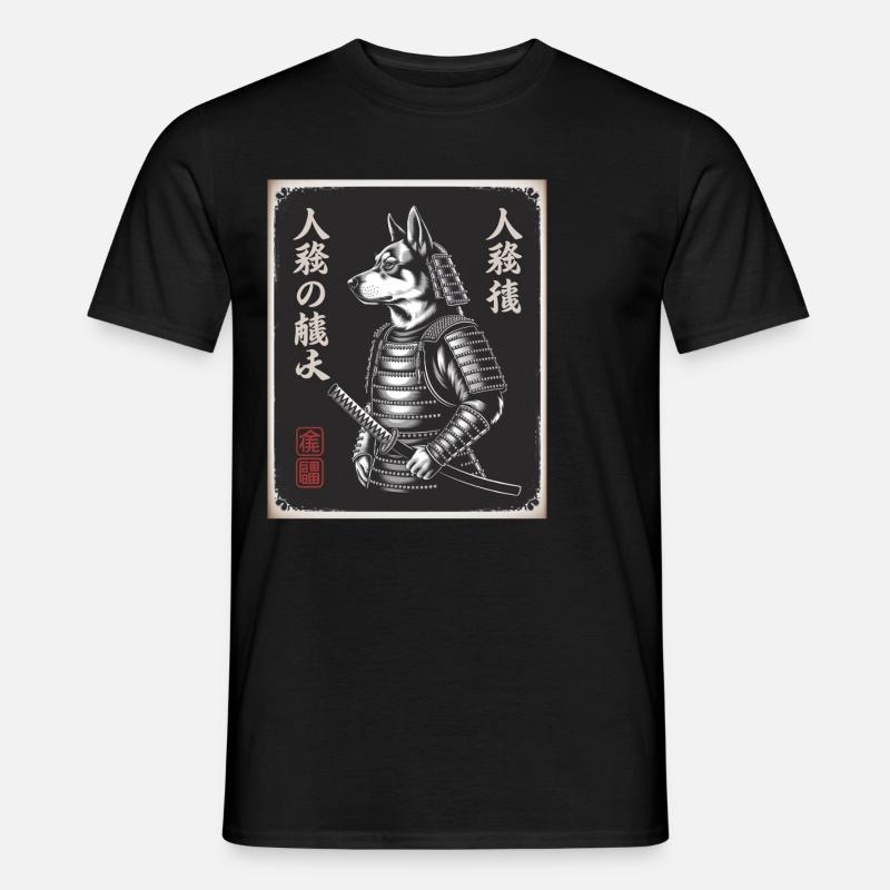 Hunde Samurai Im Japanischen Ukiyo-e - Männer T-Shirt - Schwarz