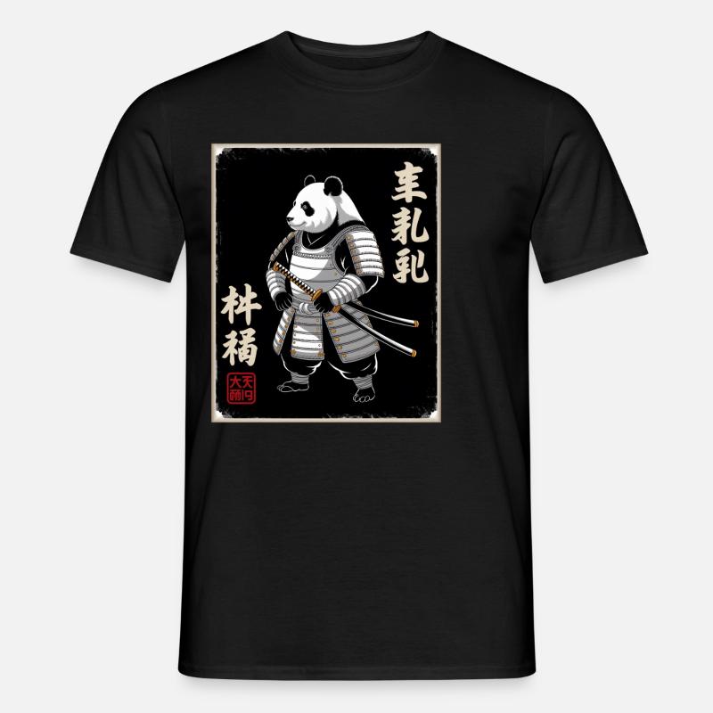 Panda Samurai Im Japanischen Ukiyo-e - Männer T-Shirt - Schwarz