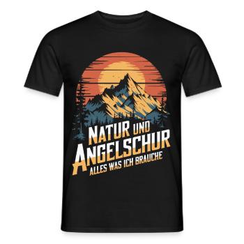 Angeln Fischen in der Natur lustiger Spruch - Männer T-Shirt - Schwarz - Vorne - AI Model Male 178 light (178cm)