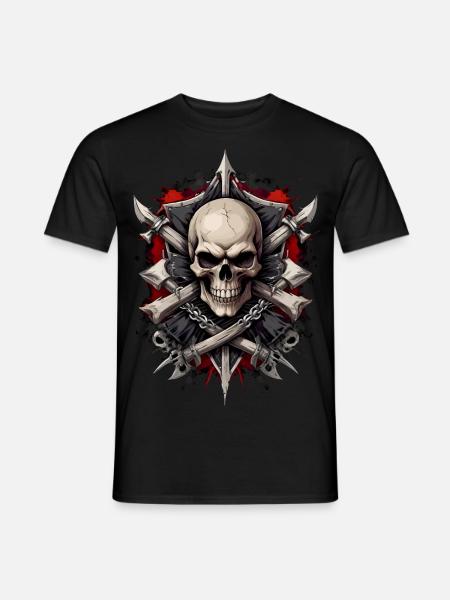 Gothic skull, skull, metal, biker - Men's T-Shirt - black