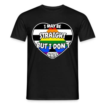 Je suis peut-être hétéro mais je ne déteste pas - T-shirt homme - noir - Devant - AI Model Male 178 light (178cm)