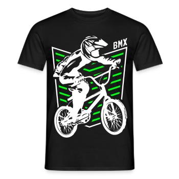 | de badge Bmx Bmx Bike Rider Vert - T-shirt homme - noir - Devant - AI Model Male 178 light (178cm)