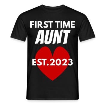 Tante werden 2023 - Männer T-Shirt - Schwarz - Vorne - AI Model Male 178 light (178cm)