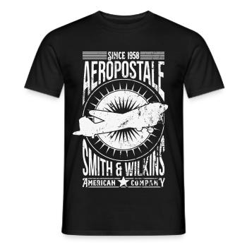 Aeropostale - Männer T-Shirt - Schwarz - Vorne - AI Model Male 178 light (178cm)