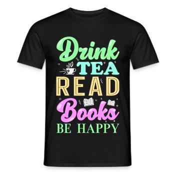 Reading Books Tea - Men's T-Shirt - black - Front - AI Model Male 178 light (178cm)