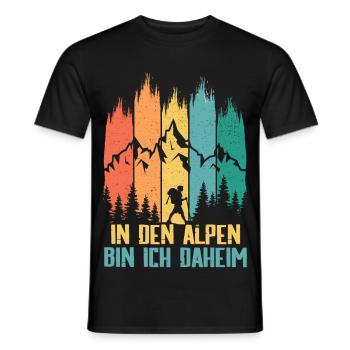 In den Alpen bin ich daheim - Männer T-Shirt - Schwarz - Vorne - AI Model Male 178 light (178cm)