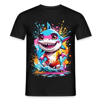 Requin - T-shirt homme - noir - Devant - AI Model Male 178 light (178cm)