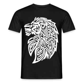 Tribal Lion - Men's T-Shirt - black - Front - AI Model Male 178 light (178cm)