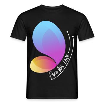 Free Through Love Gradient Butterfly - Men's T-Shirt - black - Front - AI Model Male 178 light (178cm)
